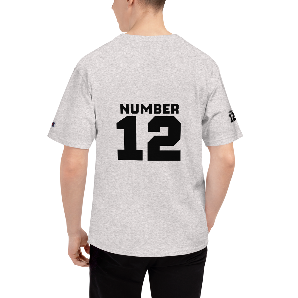 Tシャツ Black City Number 12 Men's Champion T-Shirt | Zelias Designs Arts